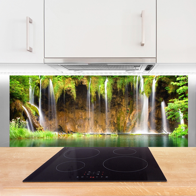 Spatscherm keuken glas Waterfall lake nature