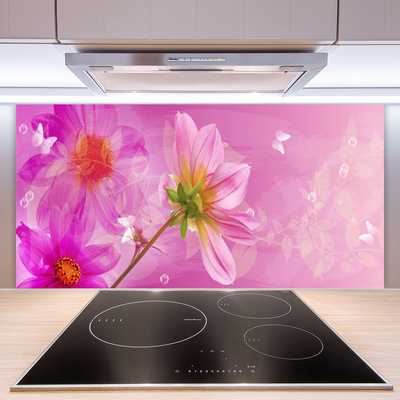 Spatscherm keuken glas Bloemen plantaardige aard