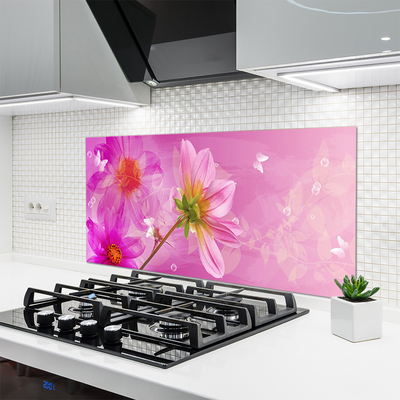 Spatscherm keuken glas Bloemen plantaardige aard