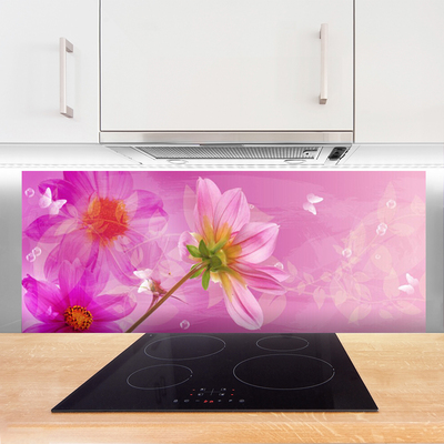 Spatscherm keuken glas Bloemen plantaardige aard