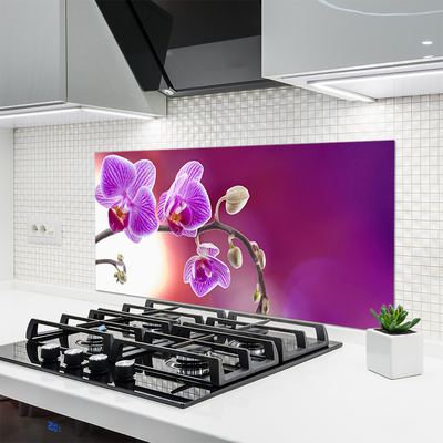 Spatscherm keuken glas Bloemen plantaardige aard