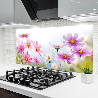 Spatscherm keuken glas Bloemen plantaardige aard