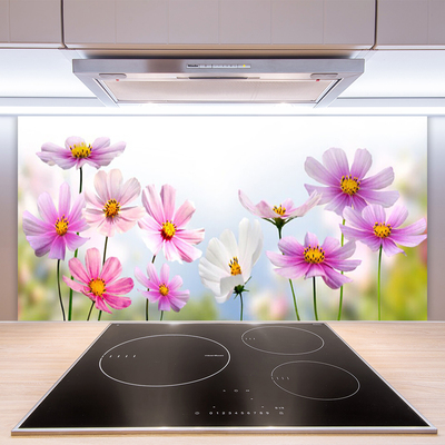 Spatscherm keuken glas Bloemen plantaardige aard