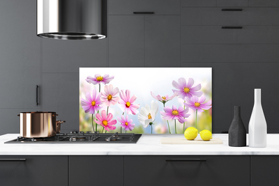 Spatscherm keuken glas Bloemen plantaardige aard