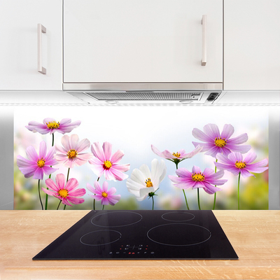 Spatscherm keuken glas Bloemen plantaardige aard