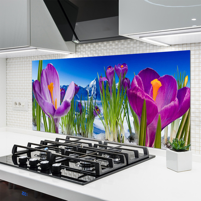 Spatscherm keuken glas Bloemen plantaardige aard