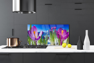 Spatscherm keuken glas Bloemen plantaardige aard