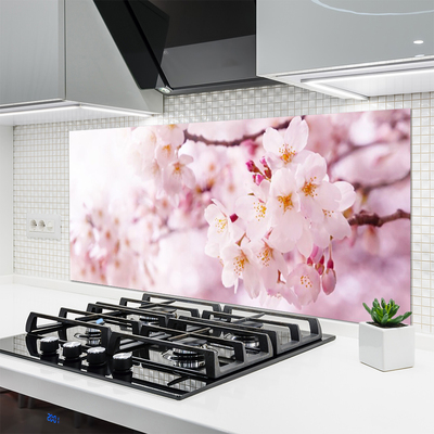 Spatscherm keuken glas Bloemen plantaardige aard