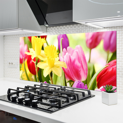 Spatscherm keuken glas Bloemen plantaardige aard