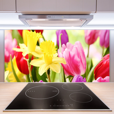 Spatscherm keuken glas Bloemen plantaardige aard