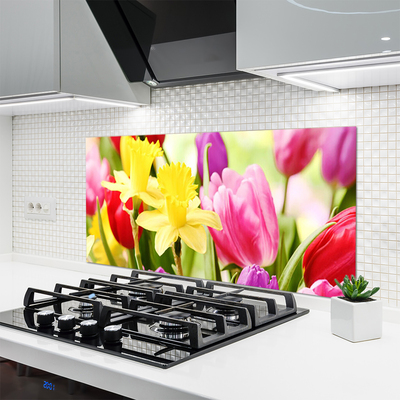 Spatscherm keuken glas Bloemen plantaardige aard