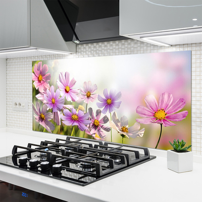 Spatscherm keuken glas Bloemen plantaardige aard