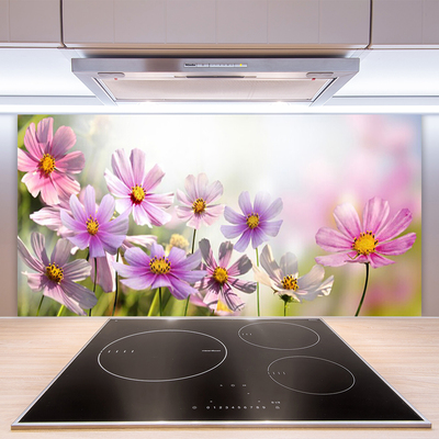 Spatscherm keuken glas Bloemen plantaardige aard