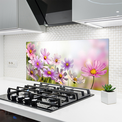 Spatscherm keuken glas Bloemen plantaardige aard