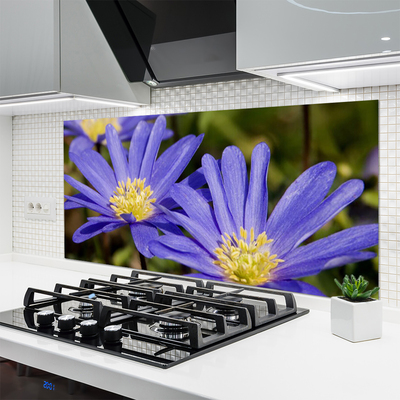 Spatscherm keuken glas Bloemen plantaardige aard