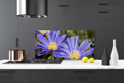 Spatscherm keuken glas Bloemen plantaardige aard