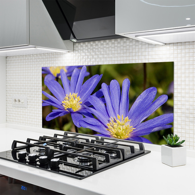 Spatscherm keuken glas Bloemen plantaardige aard