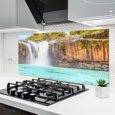 Spatscherm keuken glas Waterval lake landscape