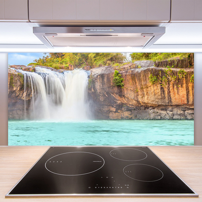 Spatscherm keuken glas Waterval lake landscape