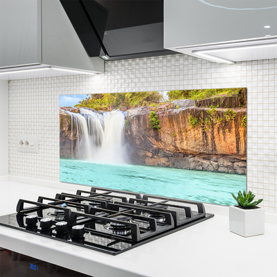 Spatscherm keuken glas Waterval lake landscape