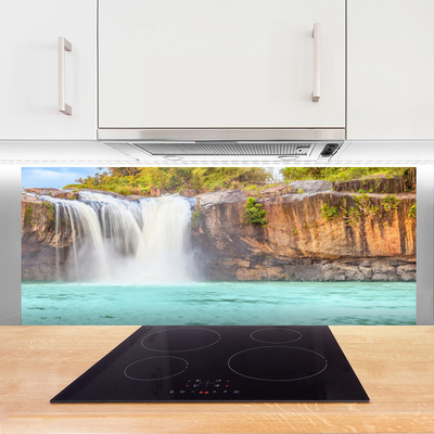 Spatscherm keuken glas Waterval lake landscape