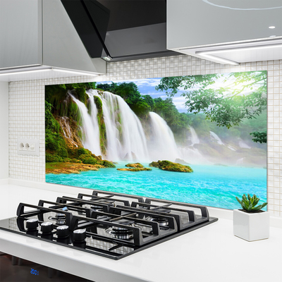 Spatscherm keuken glas Waterfall lake nature