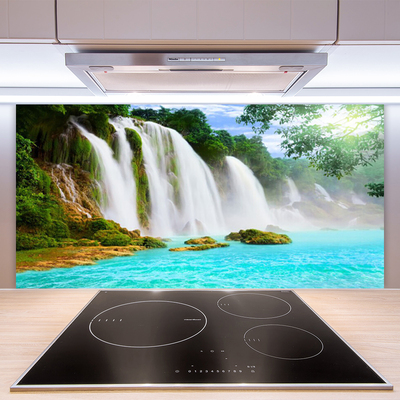 Spatscherm keuken glas Waterfall lake nature