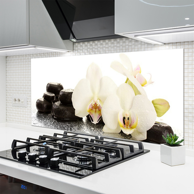 Spatscherm keuken glas Witte orchideebloem