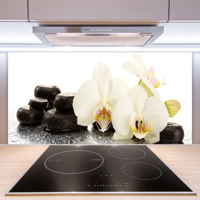 Spatscherm keuken glas Witte orchideebloem