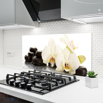 Spatscherm keuken glas Witte orchideebloem