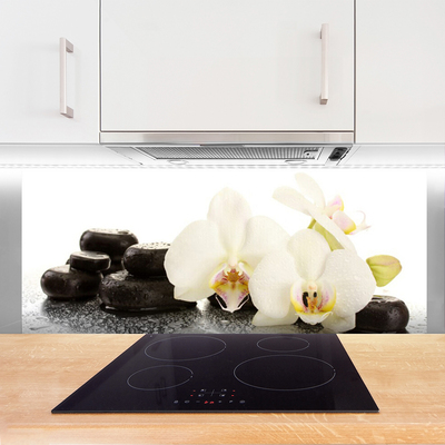 Spatscherm keuken glas Witte orchideebloem