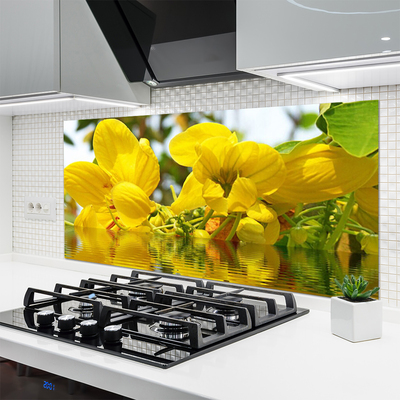 Spatscherm keuken glas Bloemen plantaardige aard