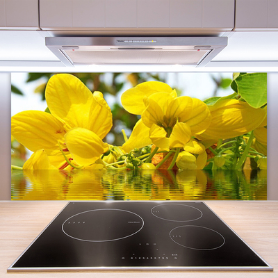 Spatscherm keuken glas Bloemen plantaardige aard