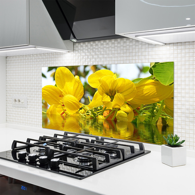 Spatscherm keuken glas Bloemen plantaardige aard