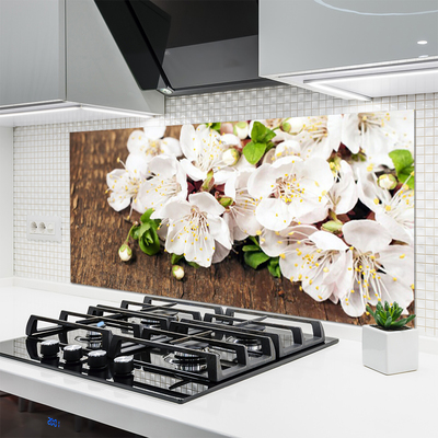 Spatscherm keuken glas Bloemen plantaardige aard