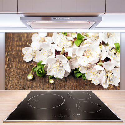 Spatscherm keuken glas Bloemen plantaardige aard