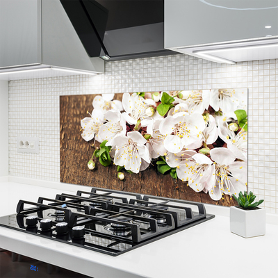 Spatscherm keuken glas Bloemen plantaardige aard