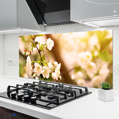 Spatscherm keuken glas Bloemen plantaardige aard