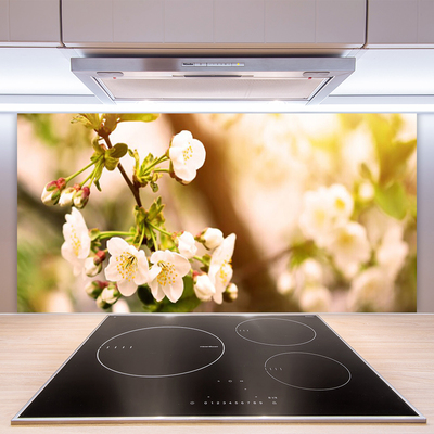 Spatscherm keuken glas Bloemen plantaardige aard