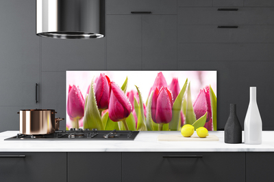 Spatscherm keuken glas Tulpen bloemen plant