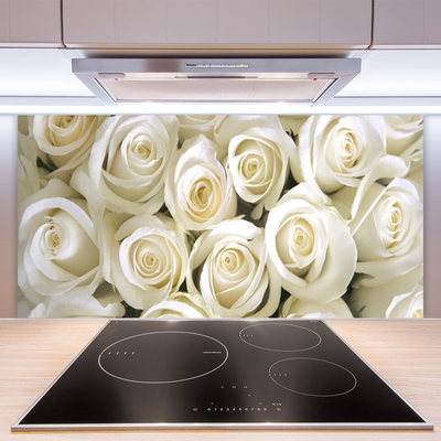 Spatscherm keuken glas Rozen bloemen plant