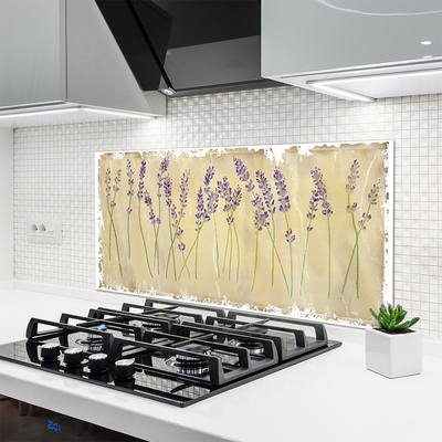 Spatscherm keuken glas Bloemen plantaardige aard