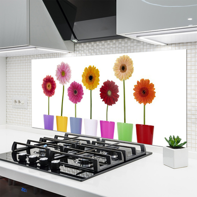 Spatscherm keuken glas Bloemen plantaardige aard