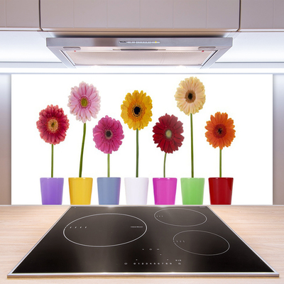 Spatscherm keuken glas Bloemen plantaardige aard