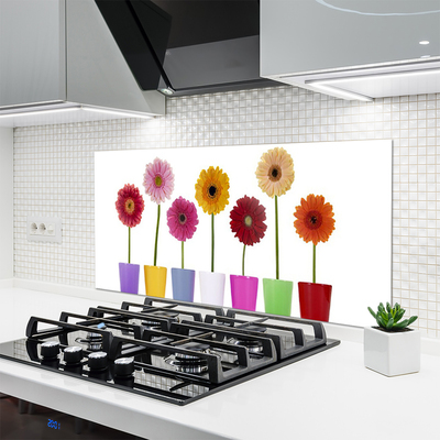 Spatscherm keuken glas Bloemen plantaardige aard