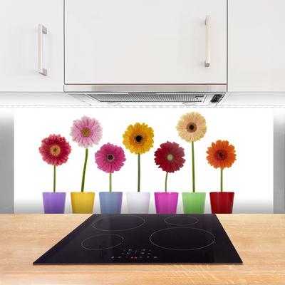 Spatscherm keuken glas Bloemen plantaardige aard