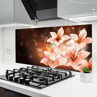 Spatscherm keuken glas Bloemen plantaardige aard