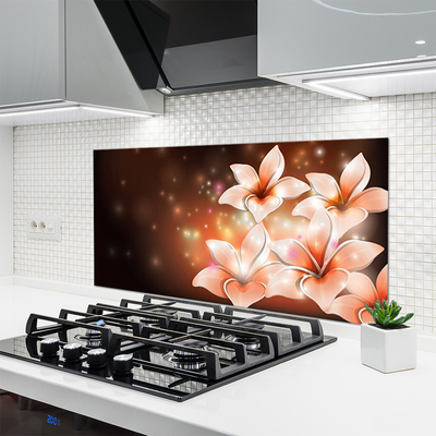 Spatscherm keuken glas Bloemen plantaardige aard