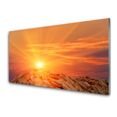 Spatscherm keuken glas Sun sky mountain landscape