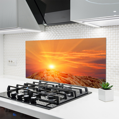 Spatscherm keuken glas Sun sky mountain landscape